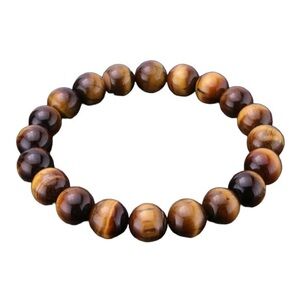 Natural Tiger Eye 8mm 7.5” Crystal Healing Stretch Bracelet NEW